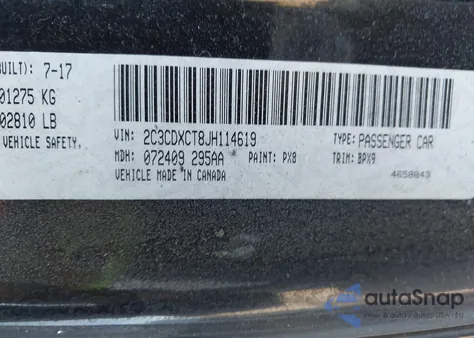 2018 Dodge Charger R/T Rwd z USA, uszkodzony, nr VIN 2C3CDXCT8JH114619